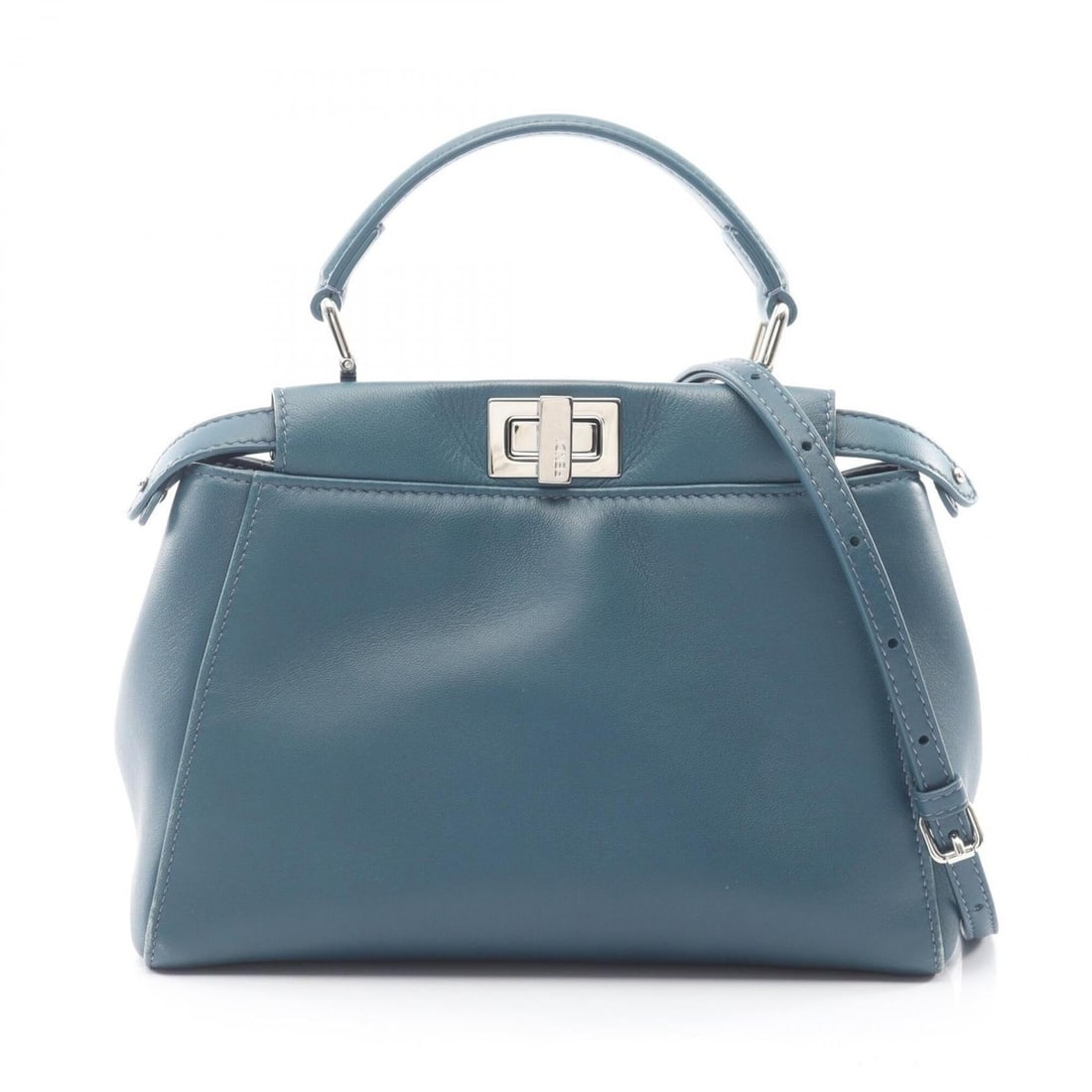 Fendi Mini Peekaboo 2-Way Handbag, Leather, Women's, Blue (8BN244): --- Catalog ---Category: SizeSize (HxWxD): 18cm x 23cm x 11cm / 7.08'' x 9.05'' x 4.33''Category: DesignType: HandbagColor: BlueGender: WomenMaterial: Leather Category: GeneralMPN: 8BN244Brand: Fendi-
