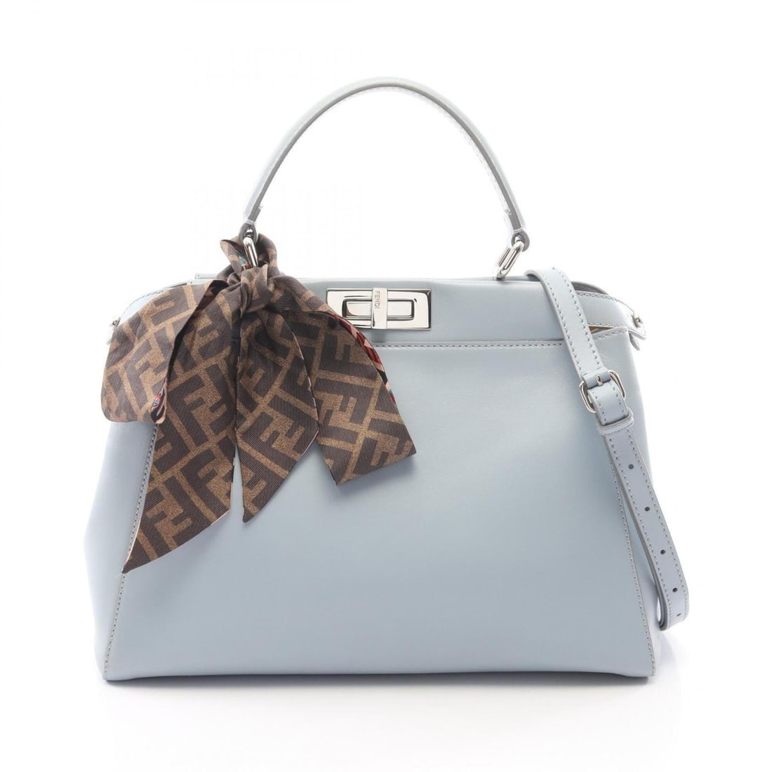 Fendi Peekaboo Regular 2-Way Handbag, Leather, Women's, Blue: --- Catalog ---Category: SizeSize (HxWxD): 25cm x 34cm x 12cm / 9.84'' x 13.38'' x 4.72''Category: DesignType: HandbagColor: BlueGender: WomenMaterial: Leather Category: GeneralBrand: Fendi--- Item Li