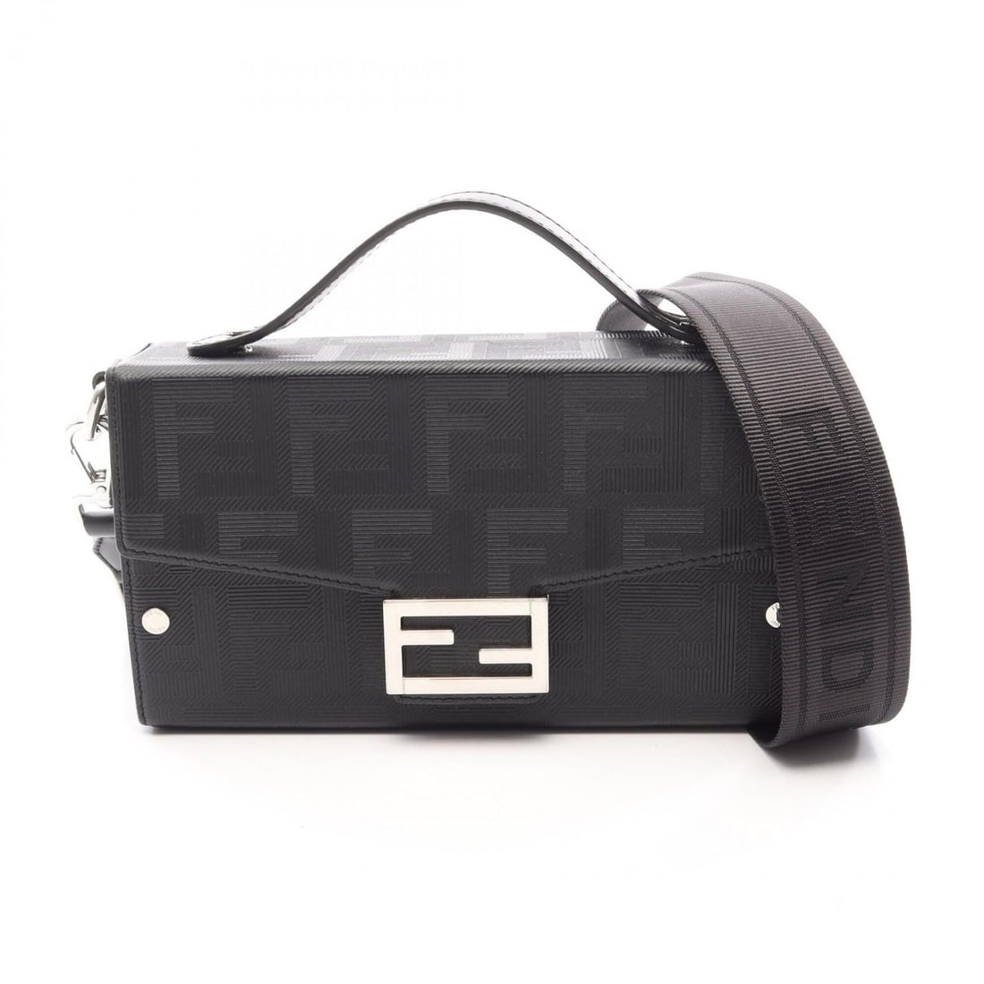 Fendi Soft Trunk Baguette Zucca 2-Way Shoulder Bag/Handbag, Leather, Women's, Black (7VA565): --- Catalog ---Category: SizeSize (HxWxD): 12cm x 22cm x 6cm / 4.72'' x 8.66'' x 2.36''Category: DesignType: Handbag, Shoulder bagColor: BlackGender: WomenMaterial: Leather Category: GeneralMPN: 7VA56