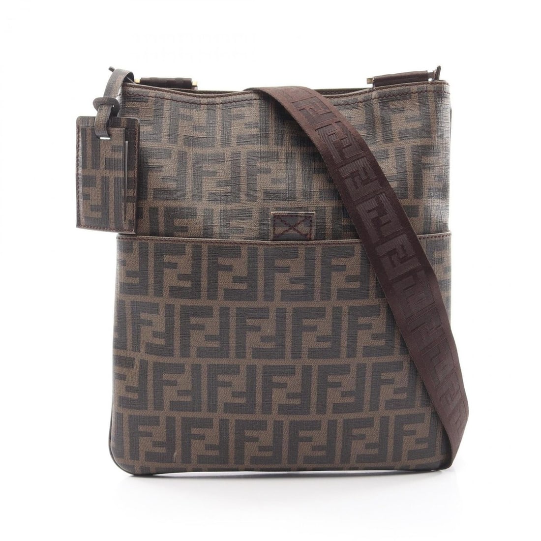 Fendi Zucca Shoulder Bag/Handbag, Coated Canvas, Women's, Brown/Black, 7VA207: --- Catalog ---Category: SizeSize (HxWxD): 31cm x 27.5cm x 2.5cm / 12.2'' x 10.82'' x 0.98''Category: DesignType: Handbag, Shoulder bagColor: Black, BrownGender: WomenMaterial: PVC Category: GeneralMP