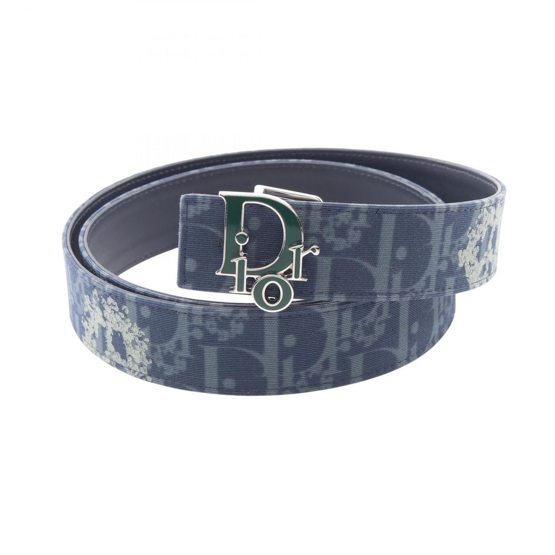 Christian Dior Dior x Denim Tears Reversible Belt with Silver Hardware, Canvas and Leather, Men's,: --- Catalog ---Category: SizeWidth: 3.5cm / 1.37''Length: 93cm - 103cm / 36.61'' - 40.55''Category: DesignType: Standard beltColor: Green, NavyGender: MenMaterial (Strap): Canvas , Leather Category: G