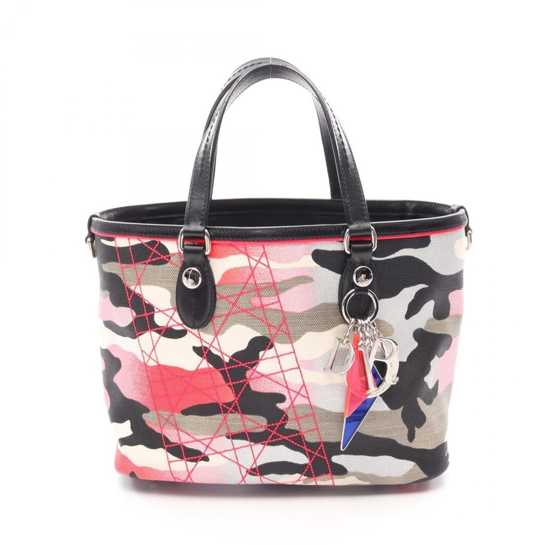 Christian Dior Dior Christian × Anselm Reyle Camouflage Handbag Canvas Leather Women's Black: --- Catalog ---Category: SizeSize (HxWxD): 20cm x 25cm x 14cm / 7.87'' x 9.84'' x 5.51''Category: DesignType: HandbagColor: Black, Multi-colorGender: WomenMaterial: Canvas , Leather Category: GeneralB