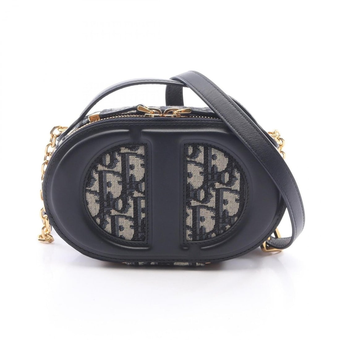 Christian Dior Dior CD Signature Oblique Oval Camera Bag 2-Way Handbag Canvas Leather Women's: --- Catalog ---Category: SizeSize (HxWxD): 11cm x 18cm x 5.5cm / 4.33'' x 7.08'' x 2.16''Category: DesignType: HandbagColor: Ivory, NavyGender: WomenMaterial: Leather , Canvas Category: GeneralMPN: S2