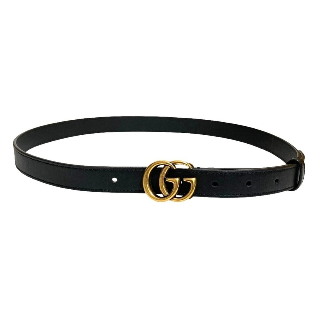 GUCCI GG Marmont Leather Narrow Belt 409417 80cm 32 inches Black Women's: --- Catalog ---Category: SizeLength: 73cm - 85.5cm / 28.74'' - 33.66''Category: DesignType: Standard beltColor: BlackGender: WomenMaterial (Strap): Leather Category: GeneralBrand: Gucci--- Item List -