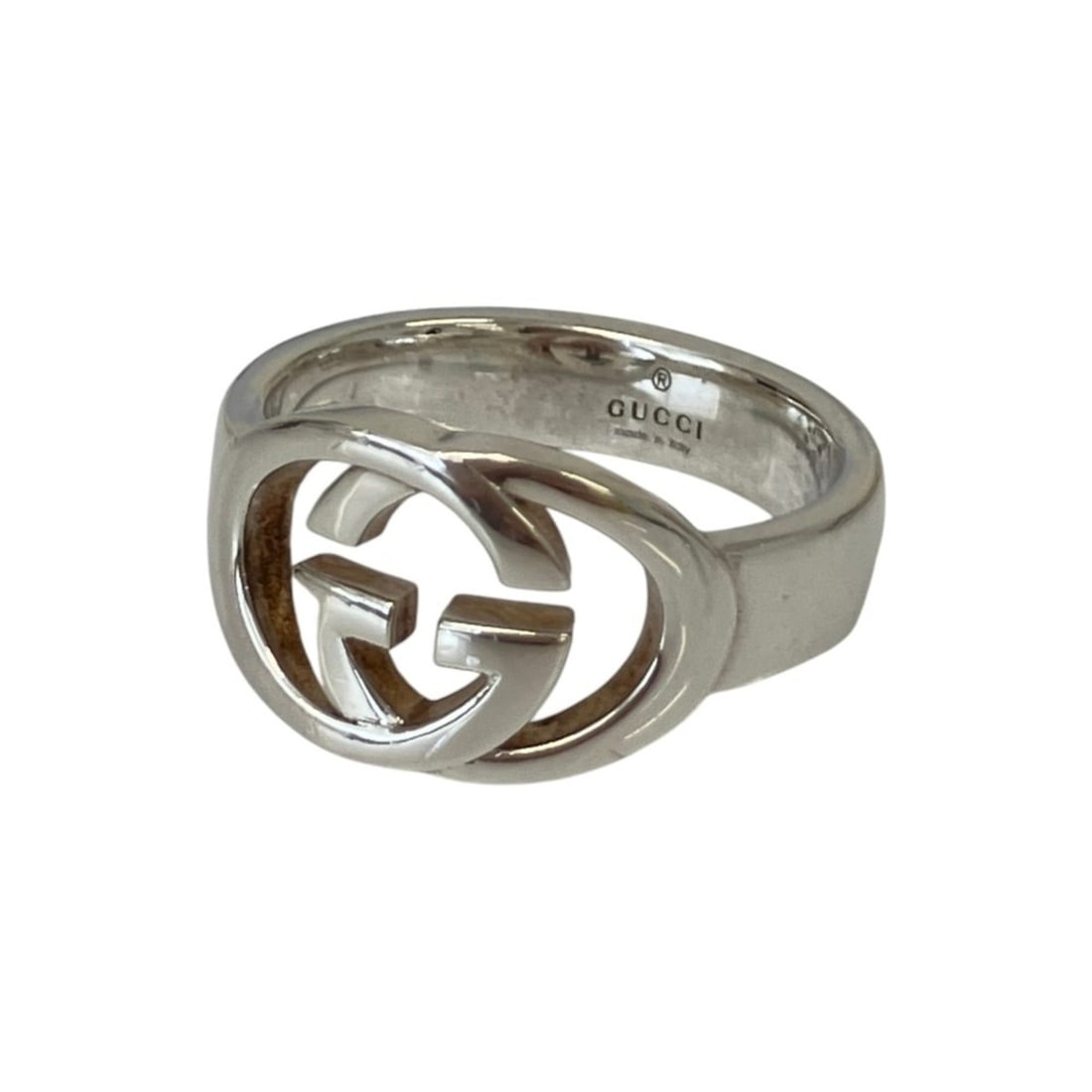 GUCCI Interlocking G Ring, 925 Silver, Men's Ring: --- Catalog ---Category: SizeJP Size: 17US Size: 8.5Category: DesignType: Band ringGender: MenMaterial: Silver 925Category: GeneralBrand: Gucci--- Item List ---Section: ConditionRanking: Rank SA Used 