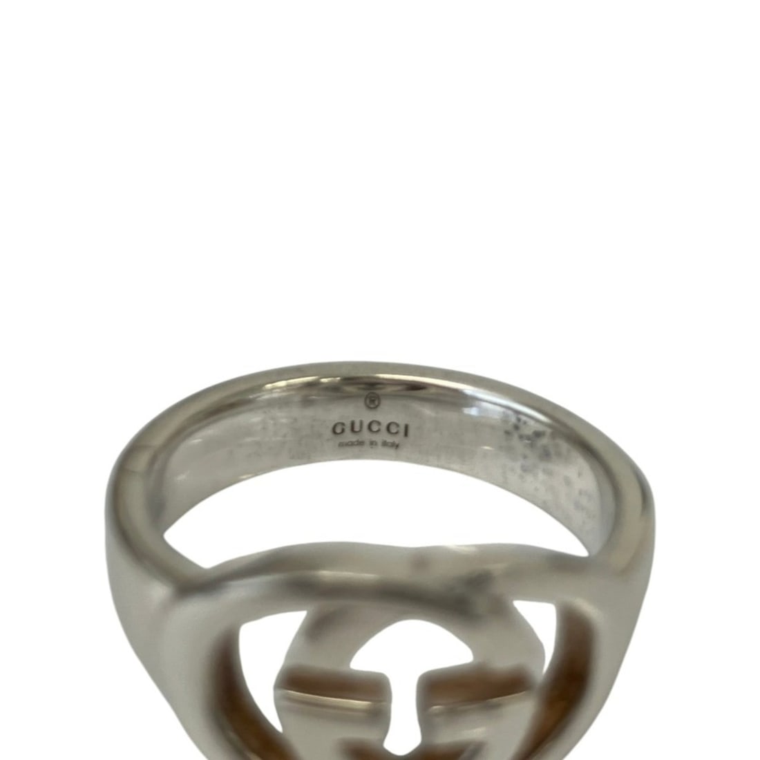 GUCCI Interlocking G Ring, 925 Silver, Men's Ring - 6