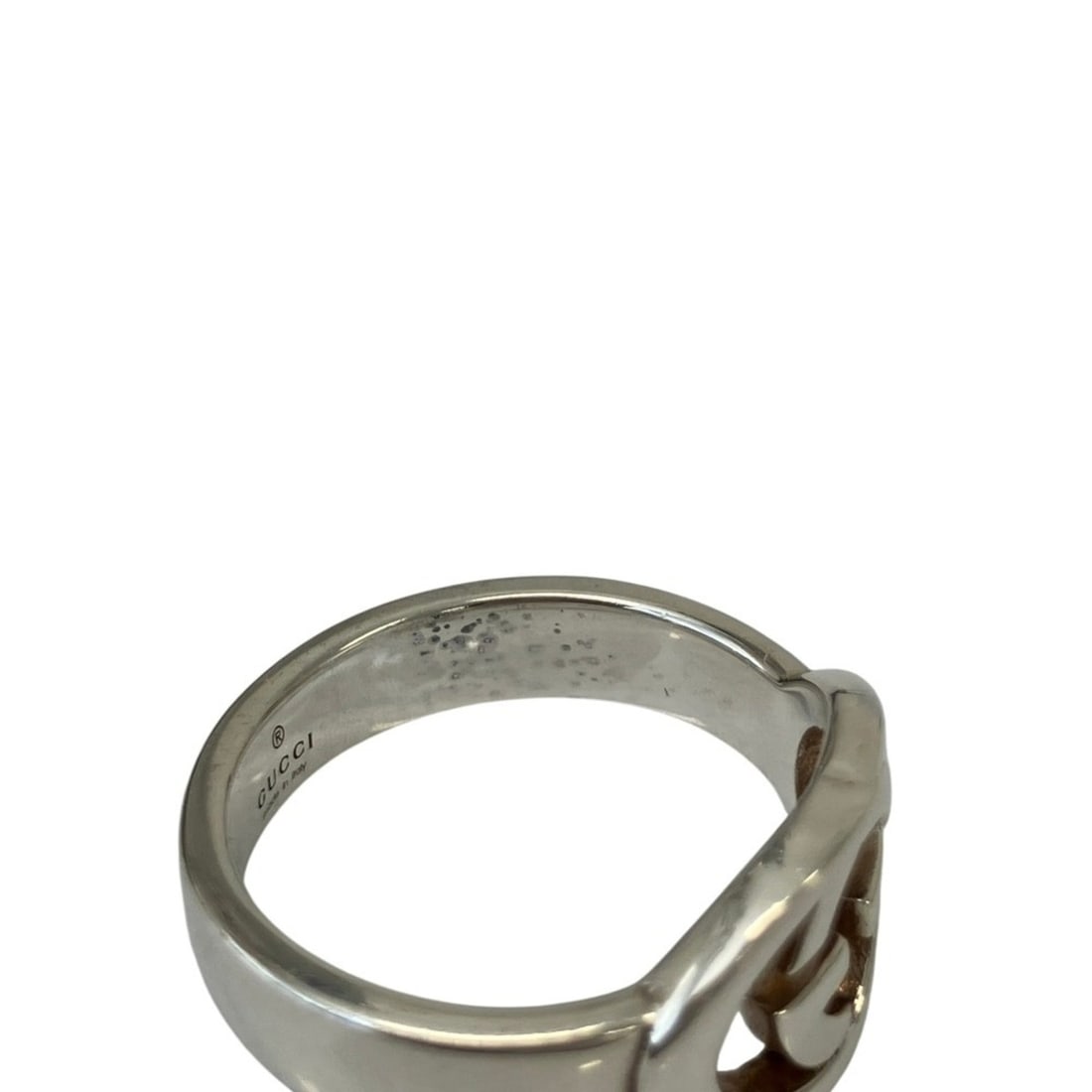 GUCCI Interlocking G Ring, 925 Silver, Men's Ring - 7
