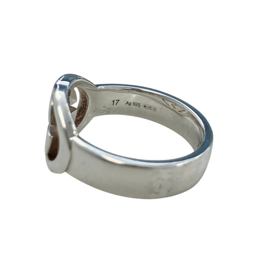 GUCCI Interlocking G Ring, 925 Silver, Men's Ring - 8