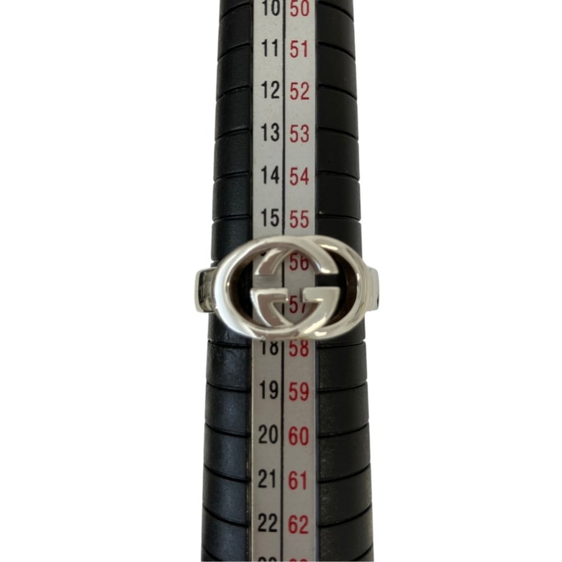 GUCCI Interlocking G Ring, 925 Silver, Men's Ring - 9