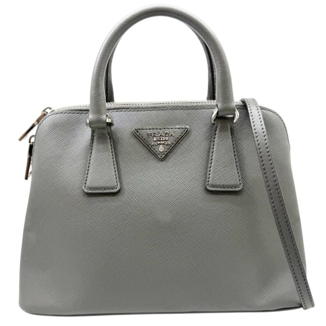 PRADA Prada Saffiano Luxe Shoulder Bag Leather Gray BL0838 Mini Handbag Women's (1 of 15)