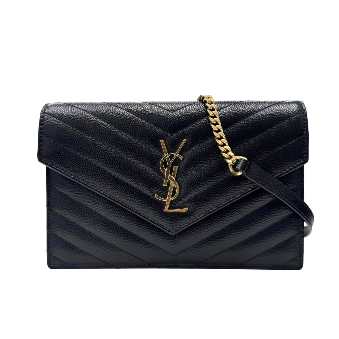 YVES SAINT LAURENT Cassandra Chain Wallet, Long Caviar Leather, Black, Women's, 393953: --- Catalog ---Category: SizeSize (HxWxD): 12cm x 19cm x 3.5cm / 4.72'' x 7.48'' x 1.37''Category: DesignType: Chain/Shoulder walletColor: BlackGender: WomenCategory: GeneralBrand: Saint Laurent--- It