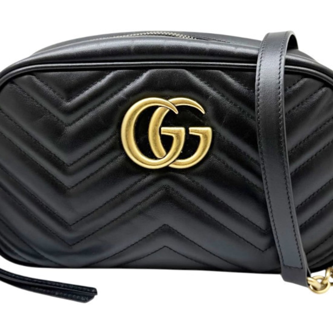 GUCCI GG Marmont Quilted Small Leather Black Chain Shoulder Bag 447632 Women's: --- Catalog ---Category: SizeSize (HxWxD): 15cm x 24cm x 7cm / 5.9'' x 9.44'' x 2.75''Category: DesignType: Shoulder bagColor: BlackGender: WomenMaterial: Leather Category: GeneralBrand: Gucci--- Item