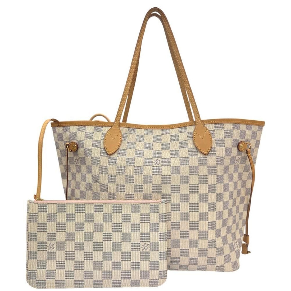 LOUIS VUITTON Damier Azur Neverfull MM Rose Ballerine N41605 White Shoulder Bag for Women: --- Catalog ---Category: SizeSize (HxWxD): 29cm x 32cm x 17cm / 11.41'' x 12.59'' x 6.69''Category: DesignType: Pouch, Shoulder bagColor: WhiteGender: WomenMaterial: Damier Azur Category: GeneralBrand