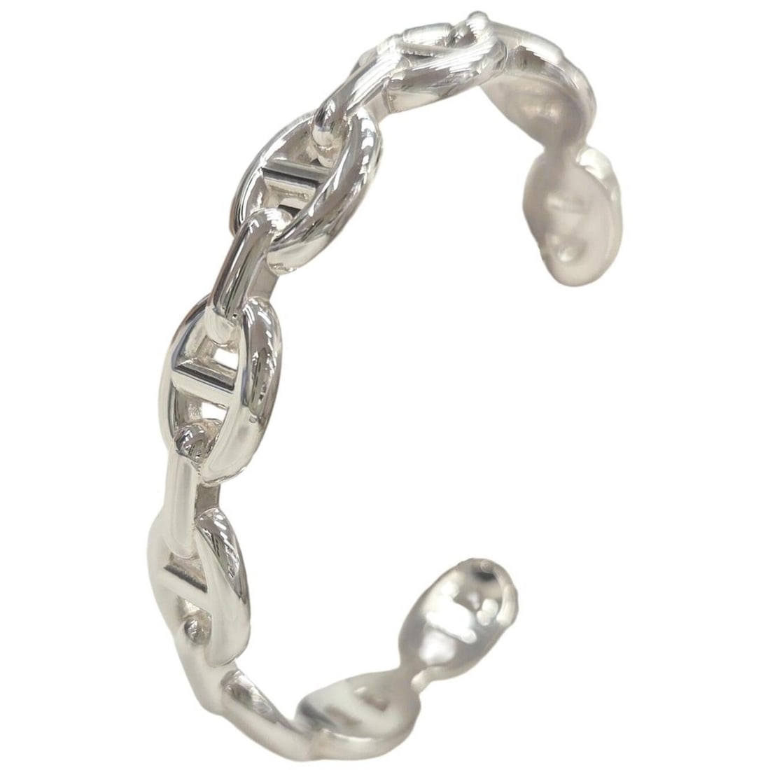 HERMES Chaine d'Ancre Enchainée Bangle SH Ag925 SV925 Silver Bracelet for Women and Men: --- Catalog ---Category: SizeLength: 15.5cm / 6.1''Category: DesignType: Charm braceletColor: SilverGender: Men,WomenMaterial: Silver 925Category: GeneralBrand: Hermes--- Item List ---Section: Conditi
