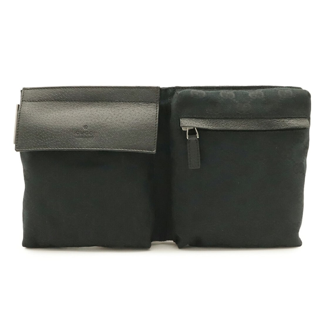 GUCCI GG Canvas Bag, Body Waist Pouch, Hip Belt Leather, Black, 28566: --- Catalog ---Category: SizeSize (HxWxD): 16.5cm x 28.5cm / 6.49'' x 11.22''Category: DesignType: Fanny packColor: BlackGender: Men,WomenMaterial: Canvas , Leather Hardware Color: SilverCategory: Gen