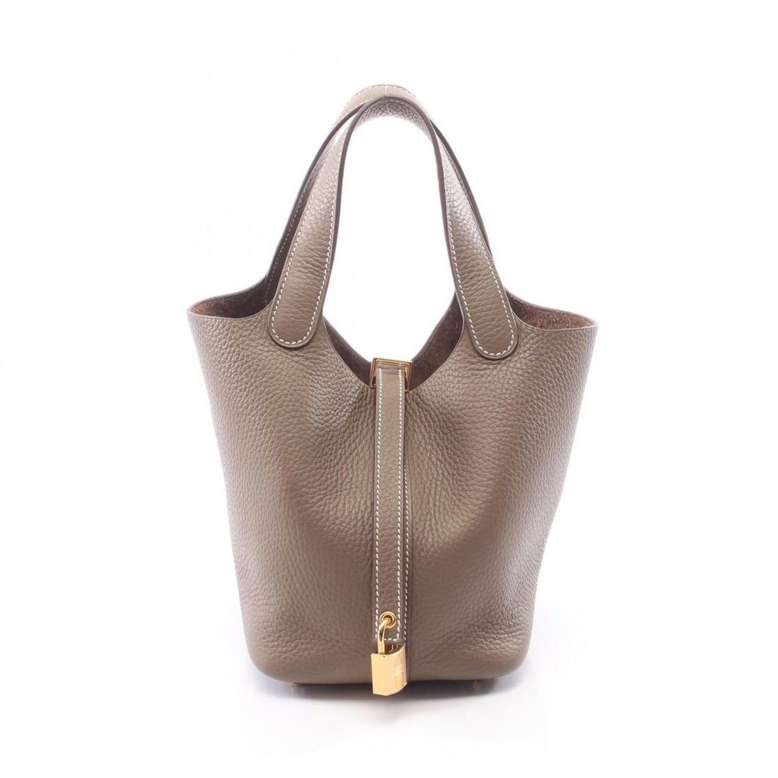 Hermes Picotin Lock PM Handbag, Leather, Taurillon Clemence Women's, Gray: --- Catalog ---Category: SizeSize (HxWxD): 18.5cm x 19cm x 13.5cm / 7.28'' x 7.48'' x 5.31''Category: DesignType: HandbagColor: GrayGender: WomenMaterial: Taurillon clemence leather Category: GeneralB