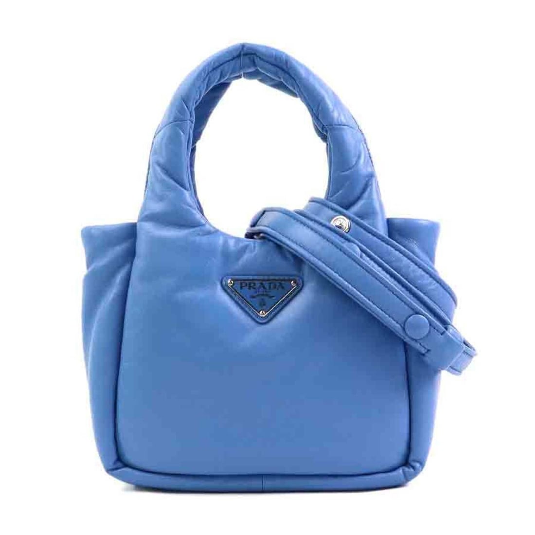 Prada handbag/shoulder bag, padded MINI leather, blue, women's, 1BA359 90283k: --- Catalog ---Category: SizeSize (HxWxD): 14cm x 17.5cm x 7.5cm / 5.51'' x 6.88'' x 2.95''Category: DesignType: Handbag, Shoulder bagColor: BlueGender: WomenMaterial: Leather Category: GeneralMPN: 1B