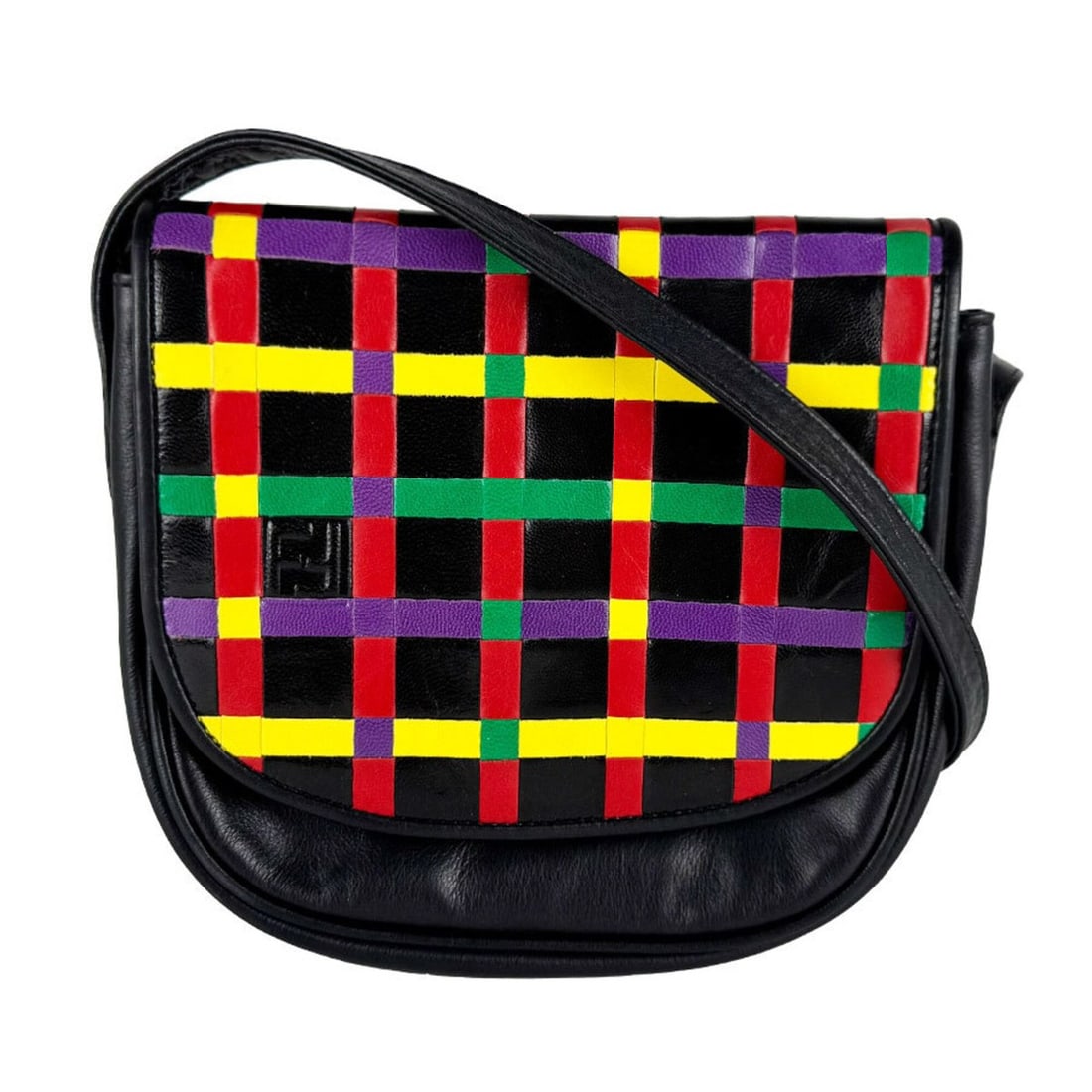 Fendi FENDI Shoulder Bag Leather Black Multicolor Gold Women's z10856: --- Catalog ---Category: SizeSize (HxWxD): 18cm x 20cm x 3cm / 7.08'' x 7.87'' x 1.18''Category: DesignType: Shoulder bagColor: Black, Multi-colorGender: WomenMaterial: Leather Category: GeneralBrand: