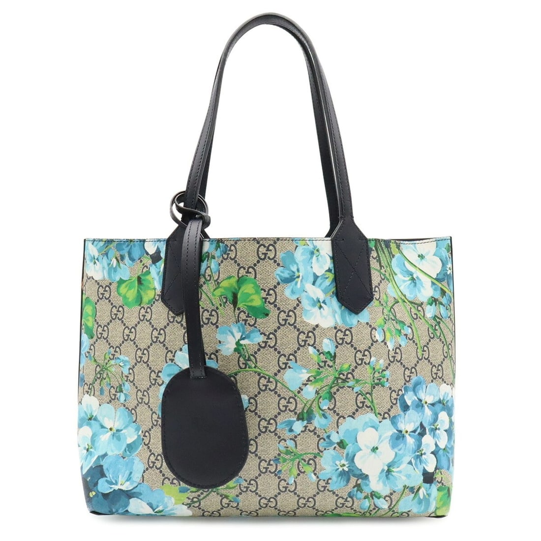 GUCCI GG Blooms Supreme Reversible Small Tote Bag Shoulder Beige Blue 546323: --- Catalog ---Category: SizeSize (HxWxD): 21.5cm x 34cm x 11cm / 8.46'' x 13.38'' x 4.33''Category: DesignType: Shoulder bag, Tote bagColor: Beige, Multi-color, NavyGender: WomenMaterial: GG Supreme 