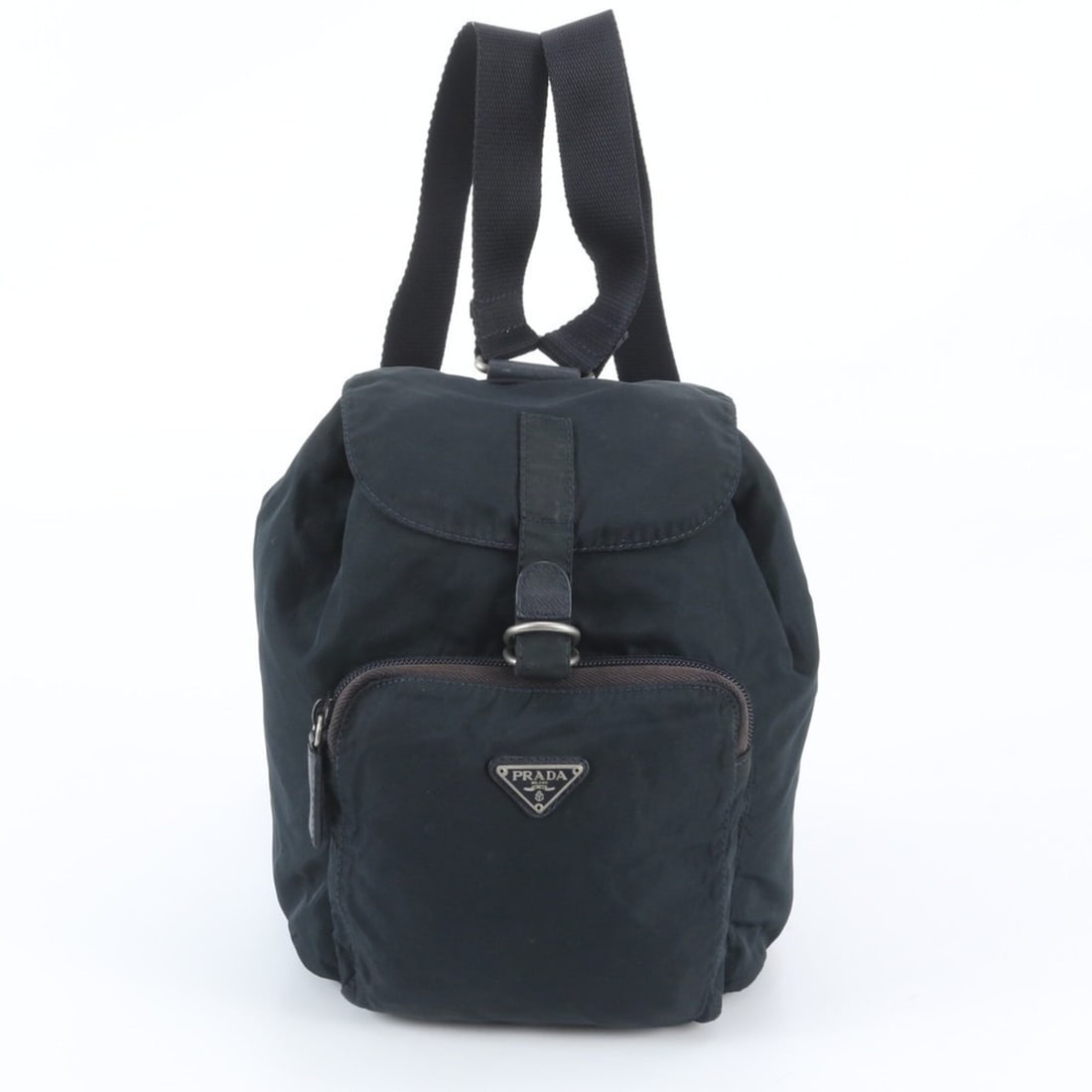 Prada Tessuto Nylon Triangle Logo Leather Backpack, Black, Women's: --- Catalog ---Category: SizeSize (HxWxD): 24cm x 19cm x 15cm / 9.44'' x 7.48'' x 5.9''Category: DesignType: BackpackColor: Navy blackGender: WomenMaterial: Nylon , Leather Category: GeneralBrand: Pra
