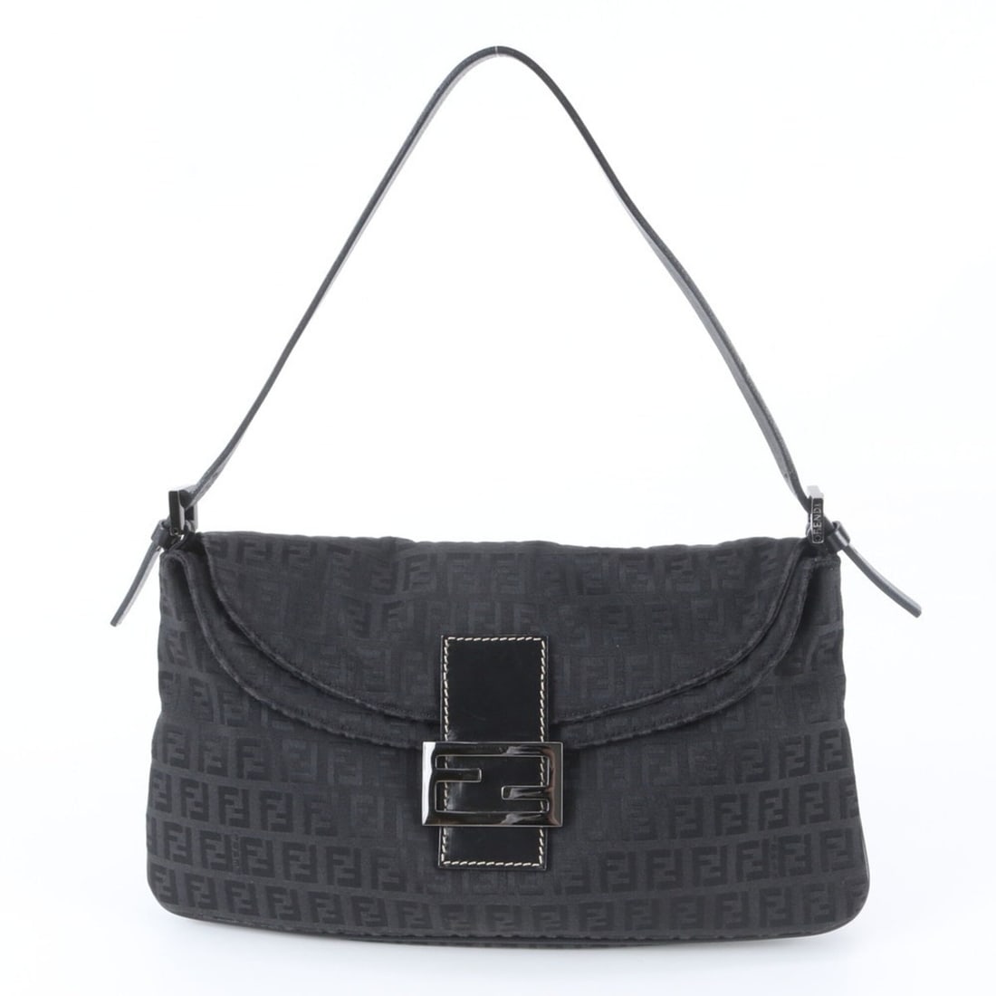 Fendi Zucchino Mamma Bucket FF Hardware Leather Shoulder Bag Handbag Black Women's: --- Catalog ---Category: SizeSize (HxWxD): 17cm x 32cm x 6cm / 6.69'' x 12.59'' x 2.36''Category: DesignType: Handbag, Shoulder bagColor: BlackGender: WomenMaterial: Leather , Canvas Category: General