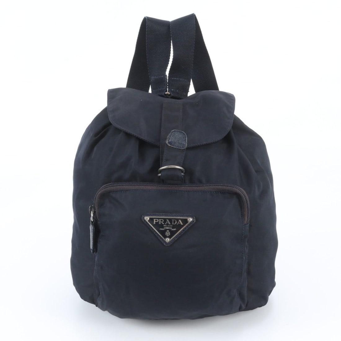 Prada Tessuto Nylon Triangle Logo Leather Backpack for Women: --- Catalog ---Category: SizeSize (HxWxD): 29cm x 27cm x 14cm / 11.41'' x 10.62'' x 5.51''Category: DesignType: BackpackColor: Black, NavyGender: WomenMaterial: Nylon , Leather Category: GeneralBrand: