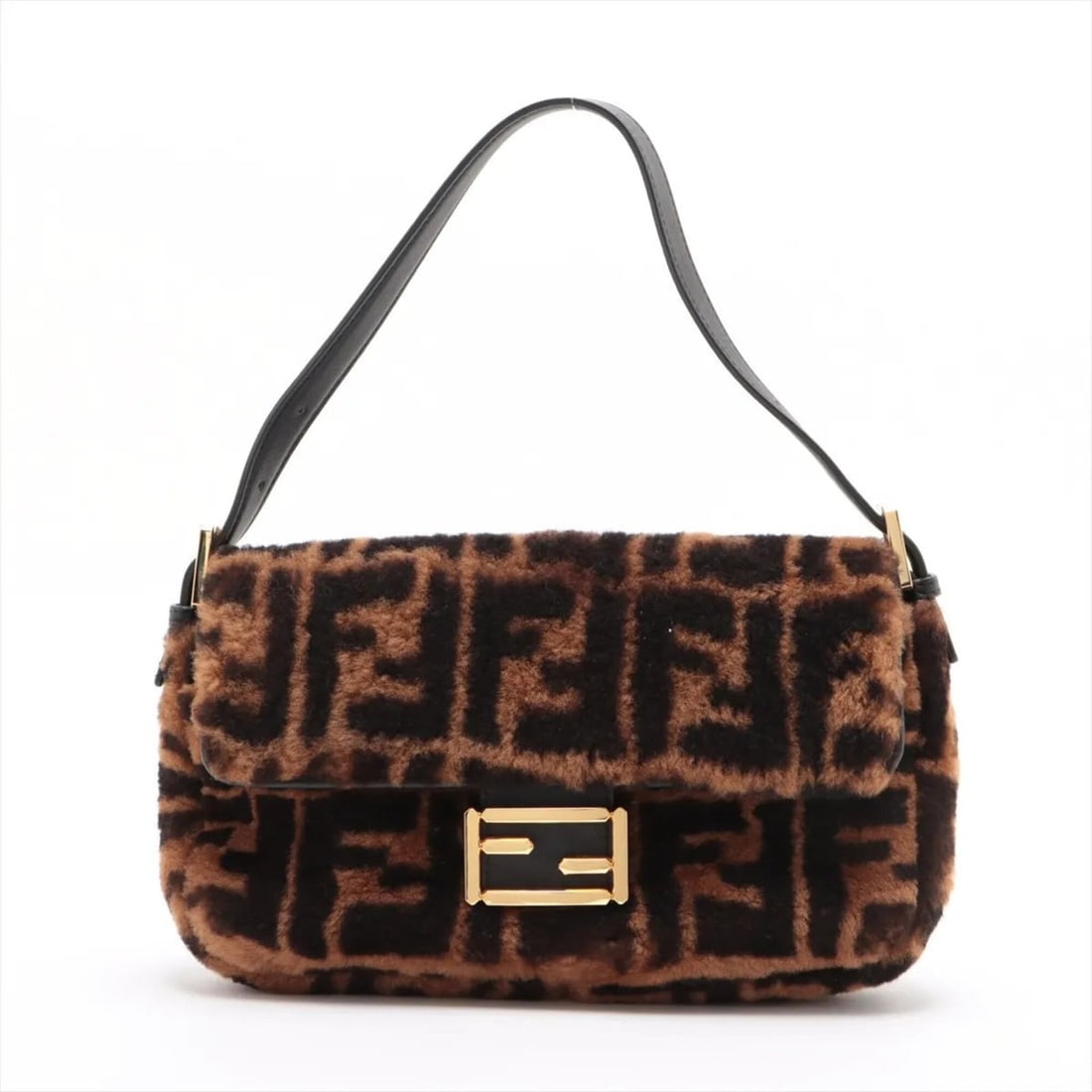 Fendi Zucca Mamma Baguette Bucket Fur Leather Shoulder Bag for Women (8BR600) (1 of 10)