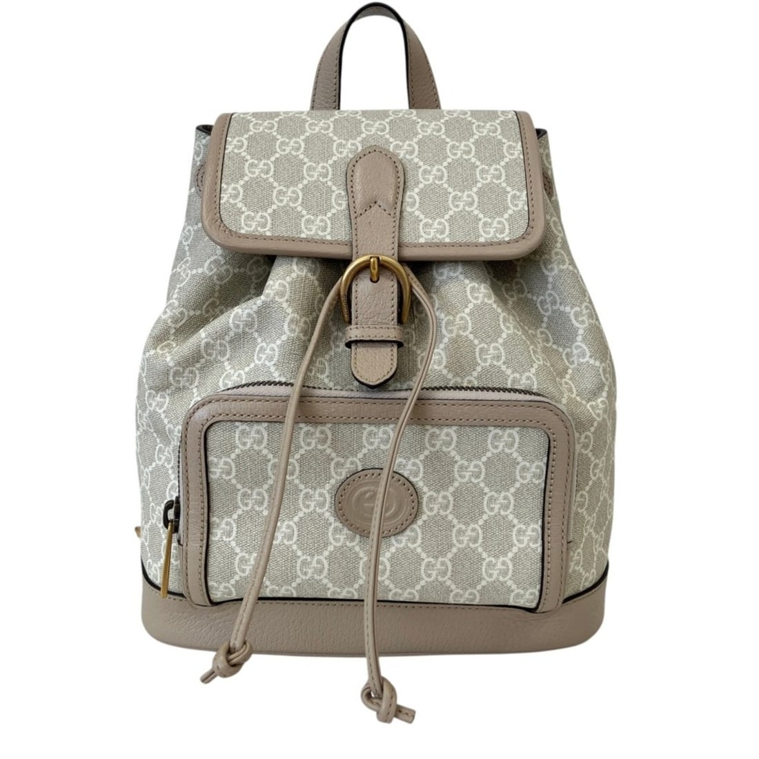 GUCCI GG Supreme Interlocking G Backpack Daypack 674147 Gray Greige Women's (1 of 14)