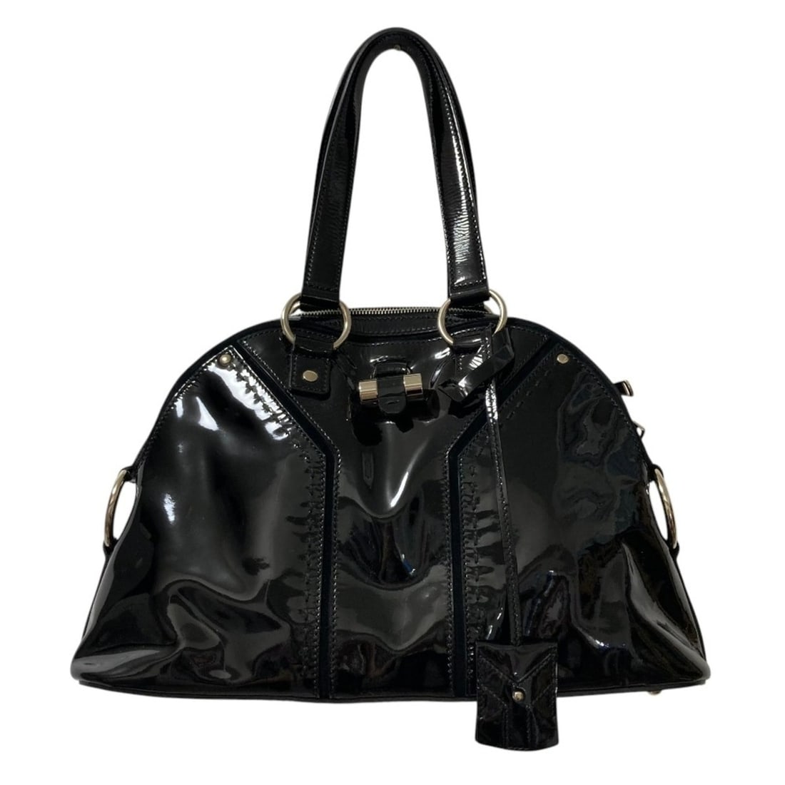 Yves Saint Laurent Muse Y-Line Patent Leather Handbag 156465 Black Women's: --- Catalog ---Category: SizeSize (HxWxD): 25cm x 38cm x 11.5cm / 9.84'' x 14.96'' x 4.52''Category: DesignType: HandbagColor: BlackGender: WomenCategory: GeneralBrand: Yves Saint Laurent--- Item