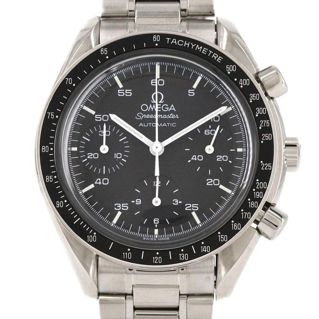 Omega Speedmaster 3510.50 SS Automatic Watch: --- Catalog ---Category: SizeWrist Size: 19.5cm / 7.67''Case Diameter: 39mm / 1.54''Category: DesignType: WristwatchGender: MenColor (Dial): BlackMaterial (Band): Stainless steelMaterial (Case): Stain