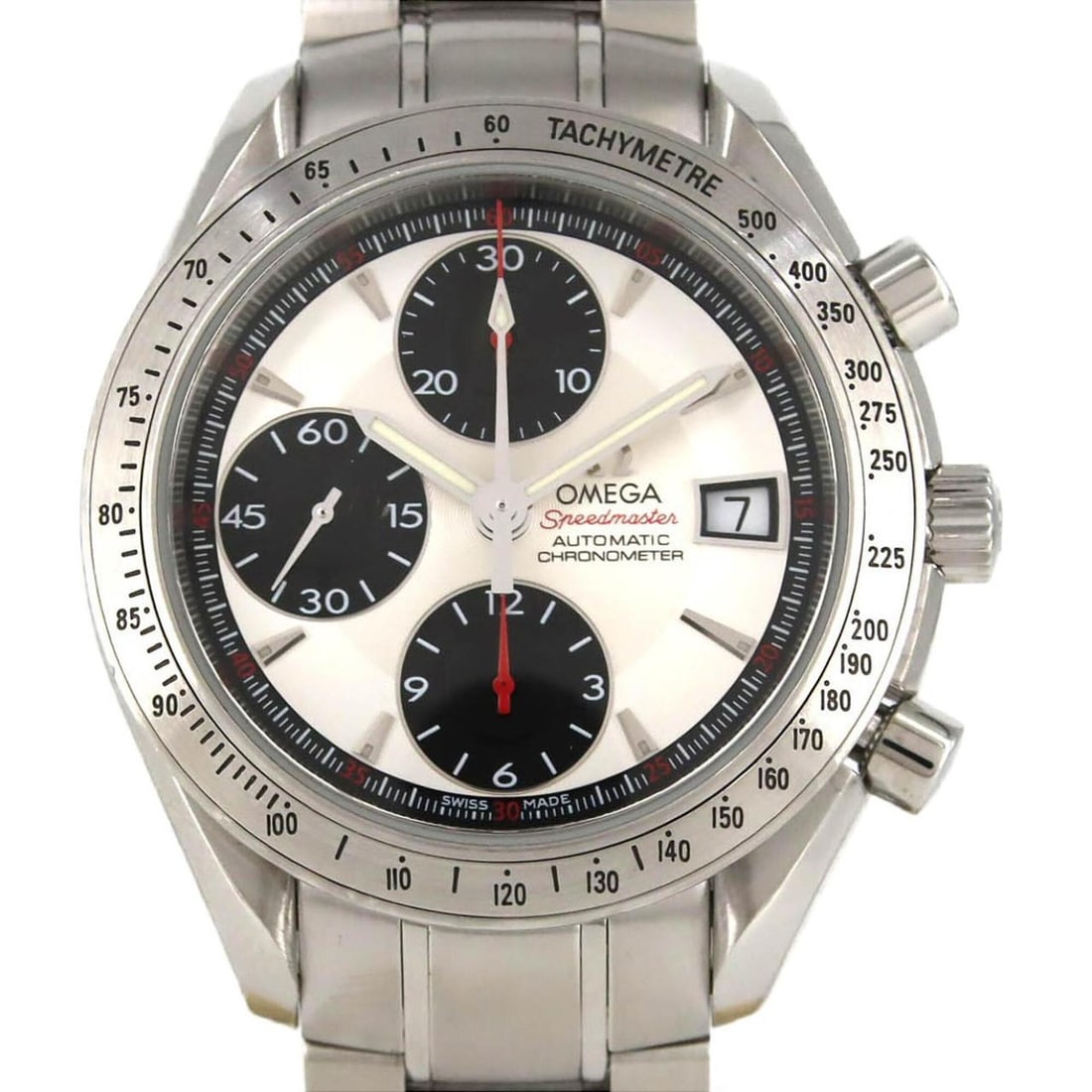 Omega Speedmaster Date 3211.31 Stainless Steel Automatic Watch: --- Catalog ---Category: SizeWrist Size: 18cm / 7.08''Case Diameter: 40mm / 1.57''Category: DesignType: WristwatchGender: MenColor (Dial): Black, SilverMaterial (Band): Stainless steelMaterial