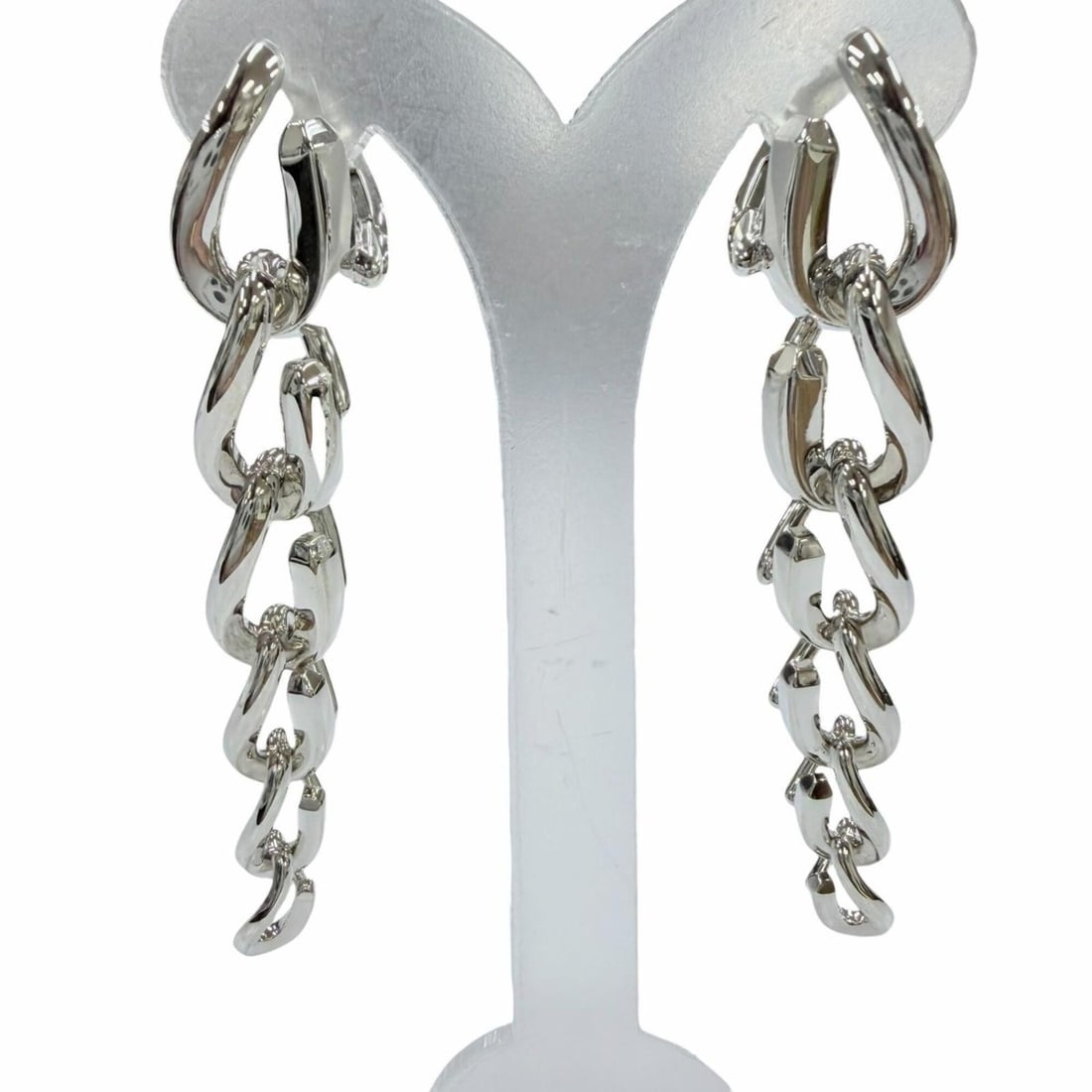 TIFFANY&Co. Tiffany Forge Drop Link Earrings, AG925 Sterling Silver, Weight 20.1g, Women's.: --- Catalog ---Category: SizeSize (HxWxD): 60.00mm x 10.00mm / 2.36'' x 0.39''Category: DesignType: Stud earringsColor: SilverGender: WomenMaterial: Silver 925Category: GeneralBrand: Tiffany--- Item L