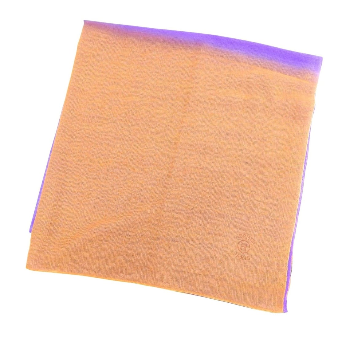 HERMES Cashmere Silk Logo Large Shawl/Stole/Scarf, Orange/Purple, 205 x 100 cm, Women's, with Box (1 of 20)