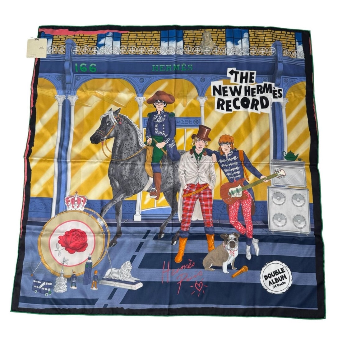Hermes Carre 70 Silk Scarf Muffler New Record Horse Dog Women's: --- Catalog ---Category: SizeSize (LxW): 70cm x 70cm / 27.55'' x 27.55''Category: DesignType: ScarfColor: Multi-colorGender: WomenMaterial: Silk Category: GeneralBrand: Hermes--- Item List ---Section: