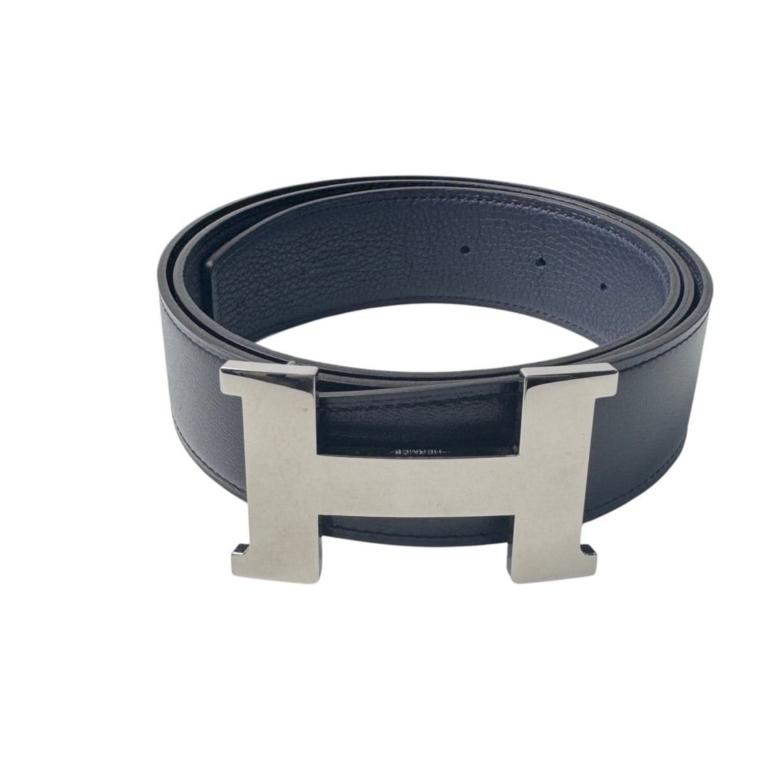 Hermes Constance Belt, Black, Silver Hardware, Double Stamp, Men's: --- Catalog ---Category: SizeLength: 97cm / 38.18''Category: DesignType: Standard beltColor: Black, NavyGender: MenMaterial (Strap): Leather Category: GeneralBrand: Hermes--- Item List ---Section: Con