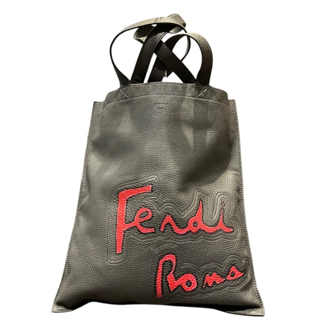 Fendi Flat Tote Bag, Leather Suede, 7VA426: --- Catalog ---Category: SizeSize (HxWxD): 41cm x 36.5cm / 16.14'' x 14.37''Handle Length: 64cm / 25.19''Category: DesignType: Tote bagColor: GrayGender: WomenMaterial: Leather , Suede Category: Gener