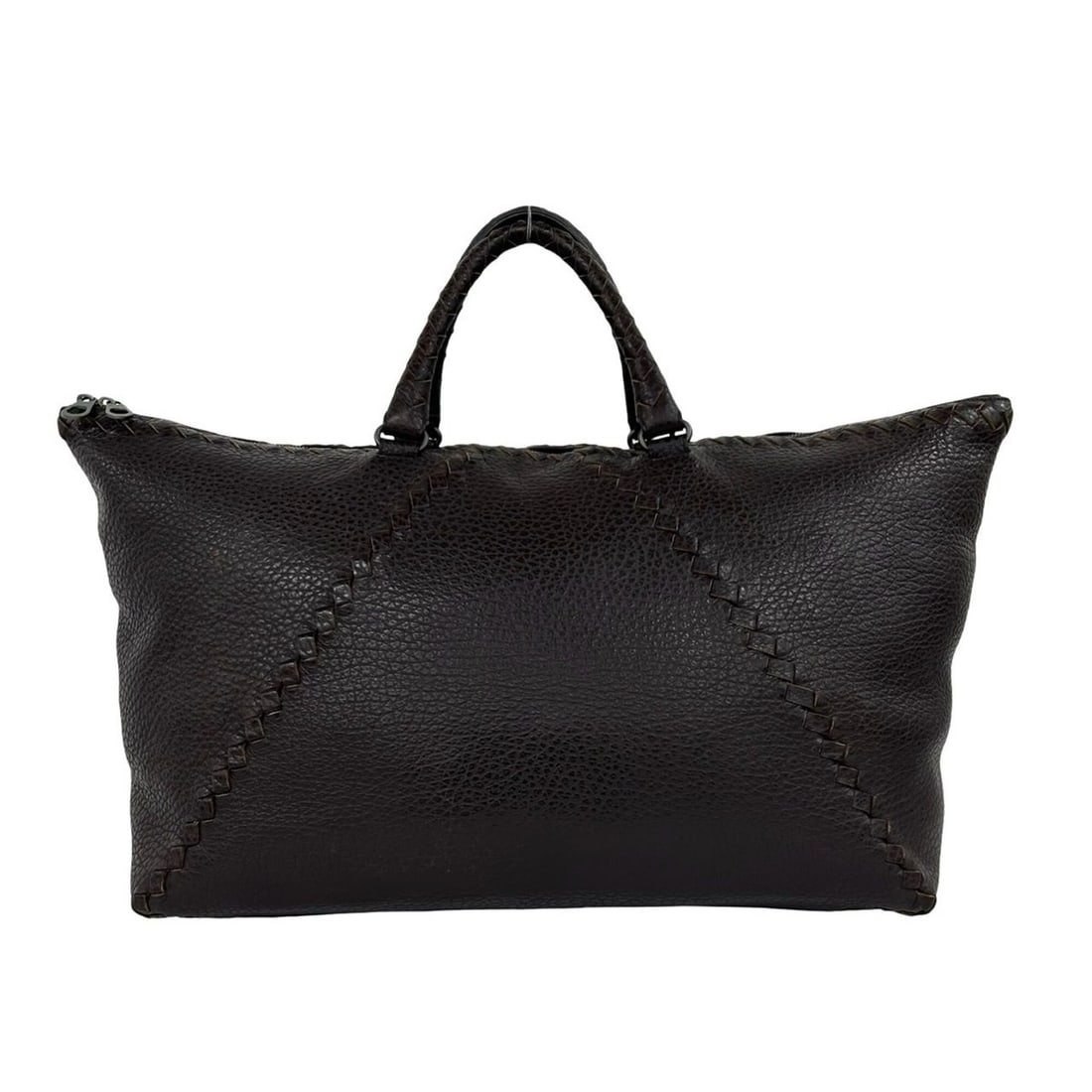 BOTTEGA VENETA Vintage Intrecciato Leather Boston Bag Travel Brown 336-5: --- Catalog ---Category: SizeSize (HxWxD): 34cm x 64cm x 21cm / 13.38'' x 25.19'' x 8.26''Category: DesignType: Boston bagColor: BrownGender: WomenMaterial: Leather Category: GeneralBrand: Bottega Ven