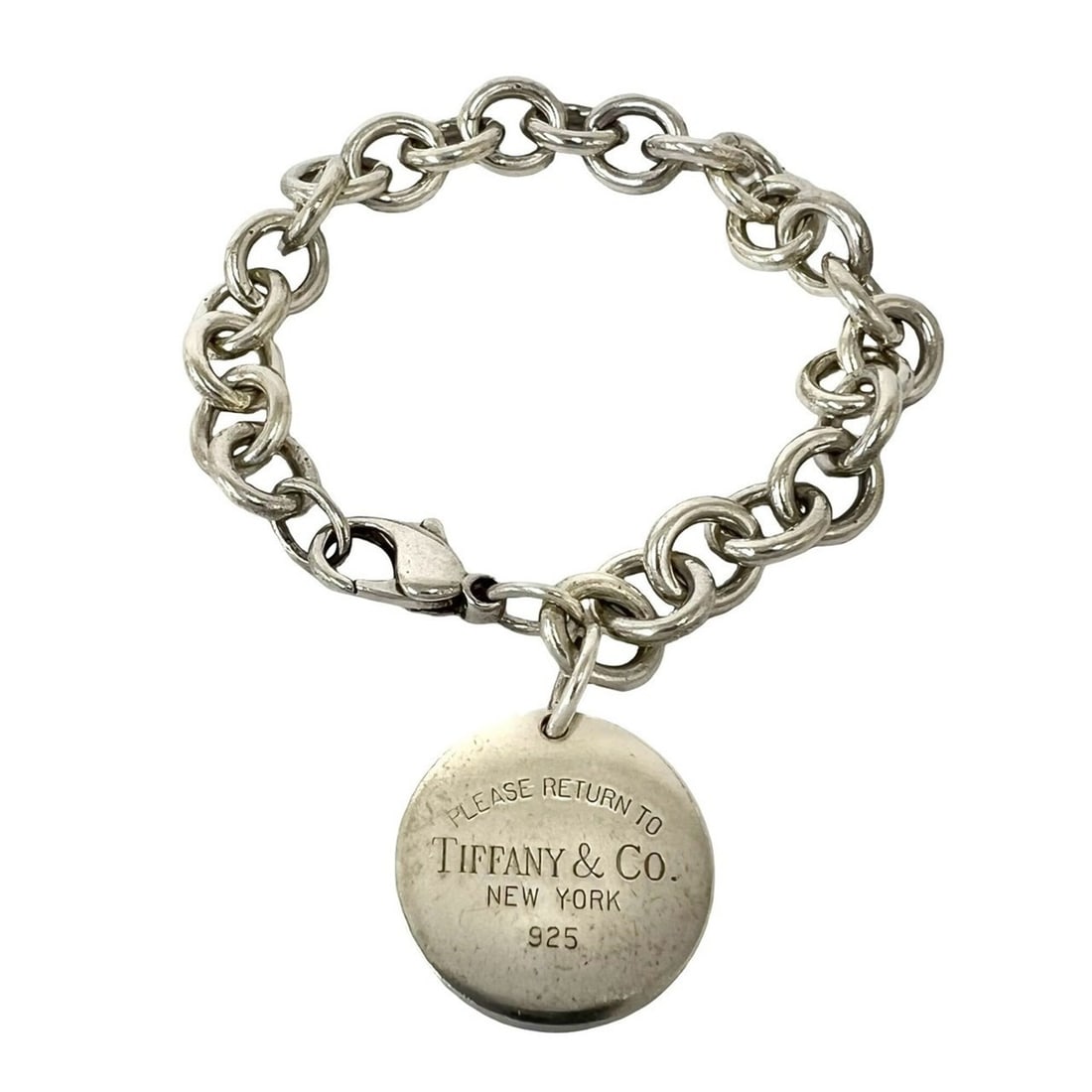 TIFFANY&Co. Tiffany Vintage Return to Round Tag Bracelet, Sterling Silver 925, Accessory, 93794: --- Catalog ---Category: SizeLength: 17.5cm / 6.88''Category: DesignType: Charm braceletColor: SilverGender: WomenMaterial: Silver 925Category: GeneralBrand: Tiffany--- Item List ---Section: Condition