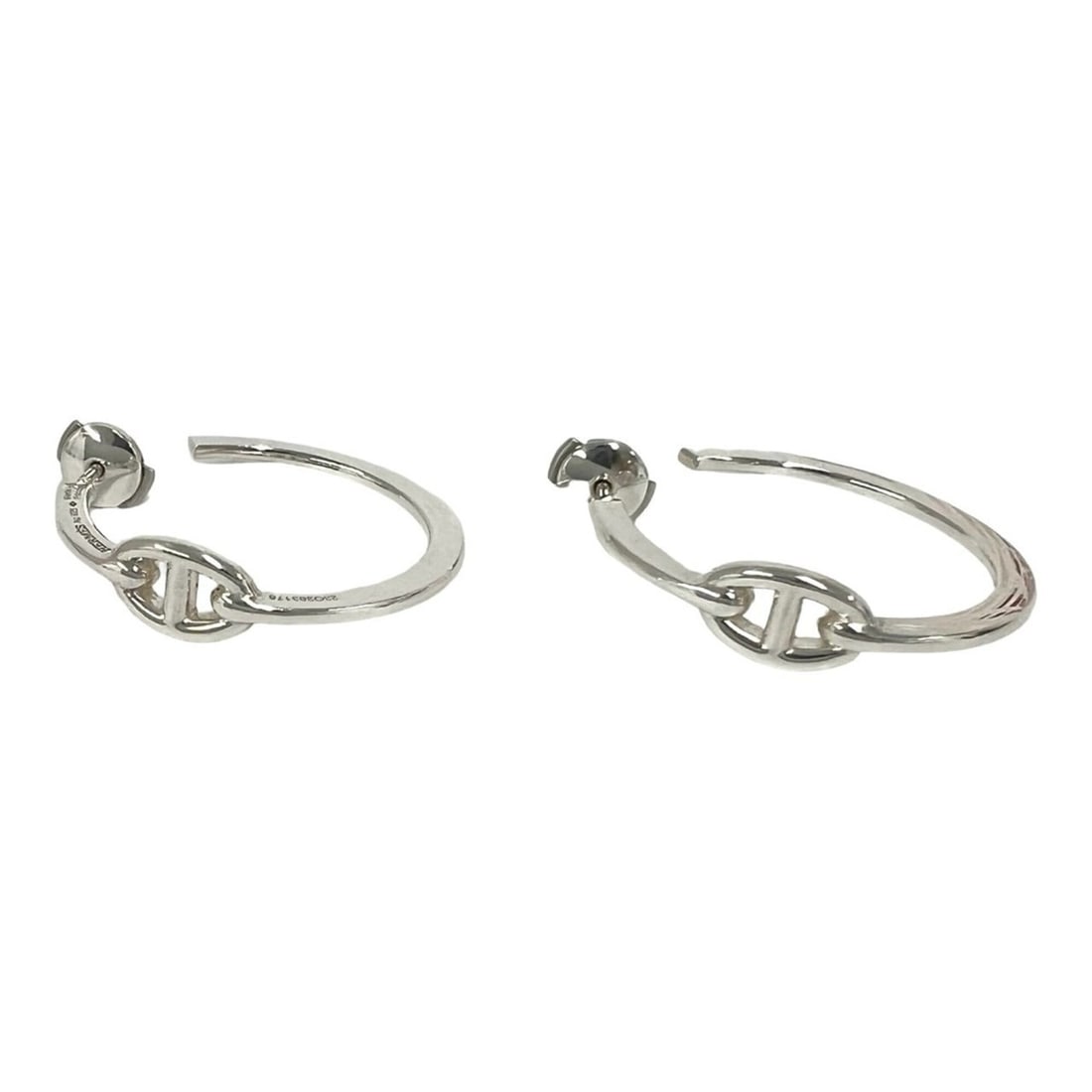 HERMES Chaine d'Ancre Hoop Earrings, Sterling Silver 925, Accessory, Item No. 51764 (1 of 18)