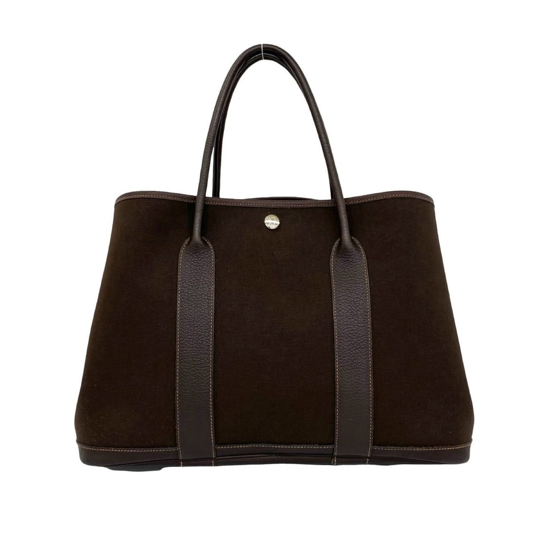 HERMES Garden Party PM Toile H Buffalo Leather Handbag, Chocolate Brown, 31639: --- Catalog ---Category: SizeSize (HxWxD): 24cm x 35.5cm x 17cm / 9.44'' x 13.97'' x 6.69''Category: DesignType: HandbagColor: BrownGender: WomenMaterial: Toile H , Buffalo leather Category: GeneralBr