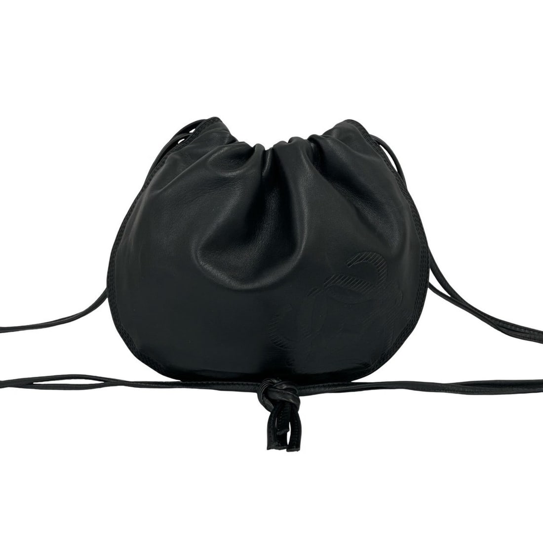 LOEWE Vintage Anagram Logo Nappa Leather Drawstring Mini Shoulder Bag/Pouch, Black, 32593 (1 of 10)