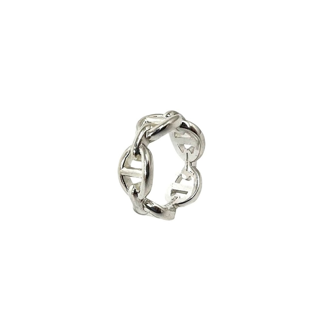 HERMES Hermes Enchainée PM Ring, Sterling Silver 925, Size #48, Accessory, Silver, Item Number: --- Catalog ---Category: SizeJP Size: 8US Size: 4.5Category: DesignType: Band ringColor: SilverGender: WomenMaterial: Silver 925Category: GeneralBrand: Hermes--- Item List ---Section: ConditionRanking