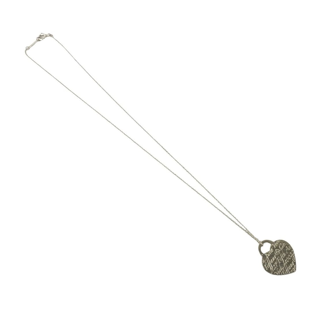 TIFFANY&Co. Tiffany Vintage Notes Heart Tag Necklace, Sterling Silver 925, Accessory, Item Number: --- Catalog ---Category: SizePendant Size: 25mm x 20mm / 0.98'' x 0.78''Neck Circumference: 41.1 cm / 16.18''Category: DesignColor: SilverGender: WomenMaterial: Silver 925Necklace Type: NecklaceCatego