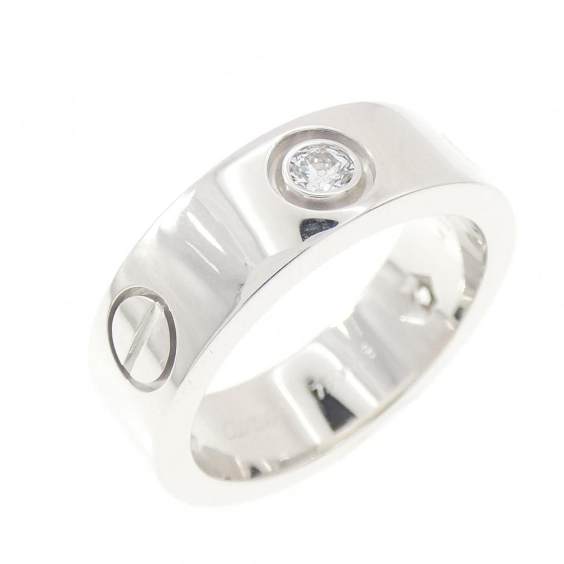 Cartier Love Half-Diamond Ring: --- Catalog ---Category: SizeUS Size: 4.5Brand Size: 48Category: DesignType: Band ringStone: DiamondGender: WomenMaterial: White gold (18K)Category: GeneralMPN: B4032500Brand: Cartier--- Item List ---