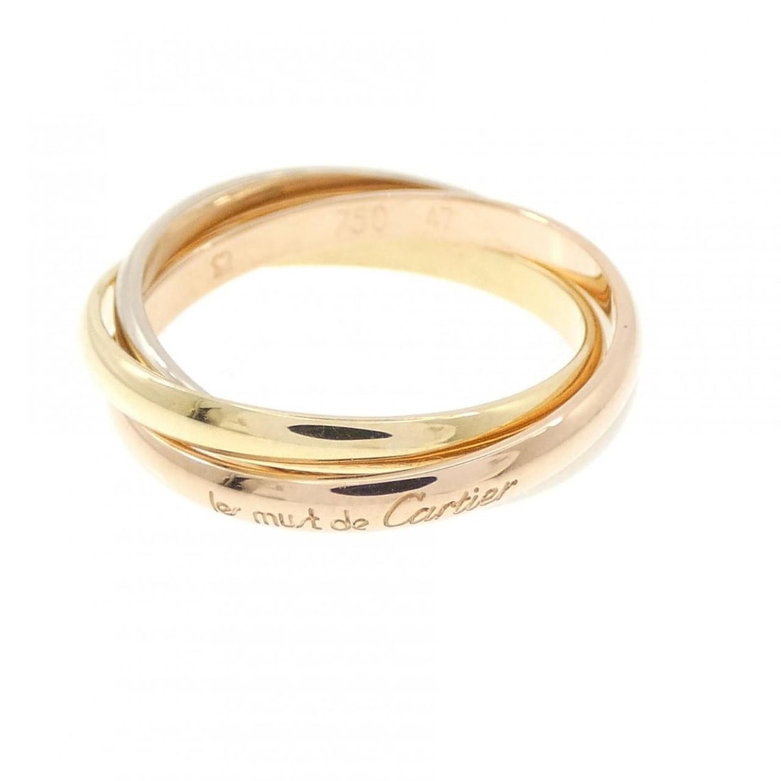 Cartier Trinity Ring: --- Catalog ---Category: SizeUS Size: 4Brand Size: 47Category: DesignType: Band ringGender: WomenMaterial: Pink gold (18K), White gold (18K), Yellow gold (18K)Category: GeneralBrand: Cartier--- Item