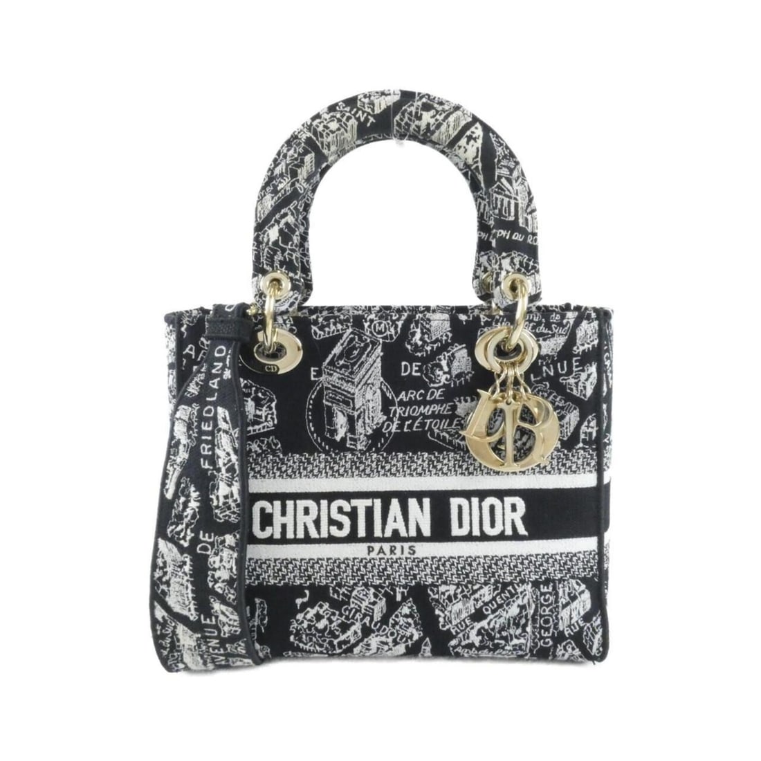 Christian Dior Plan de Paris Lady D-Lite Medium M0565OOMP Handbag: --- Catalog ---Category: SizeSize (HxWxD): 20cm x 24cm x 12cm / 7.87'' x 9.44'' x 4.72''Category: DesignType: HandbagColor: Black, WhiteGender: WomenMaterial: Canvas Hardware Color: GoldCategory: