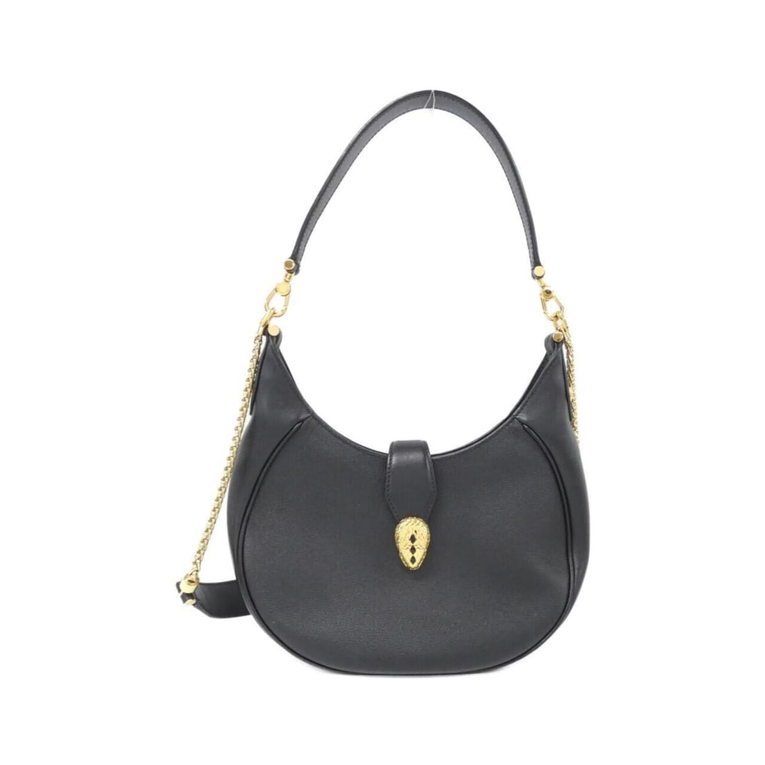Bvlgari SERPENTI ELLIPSE 291636 Shoulder Bag: --- Catalog ---Category: SizeSize (HxWxD): 16cm x 24cm x 6cm / 6.29'' x 9.44'' x 2.36''Category: DesignType: Shoulder bagColor: BlackGender: WomenMaterial: Leather Hardware Color: GoldCategory: