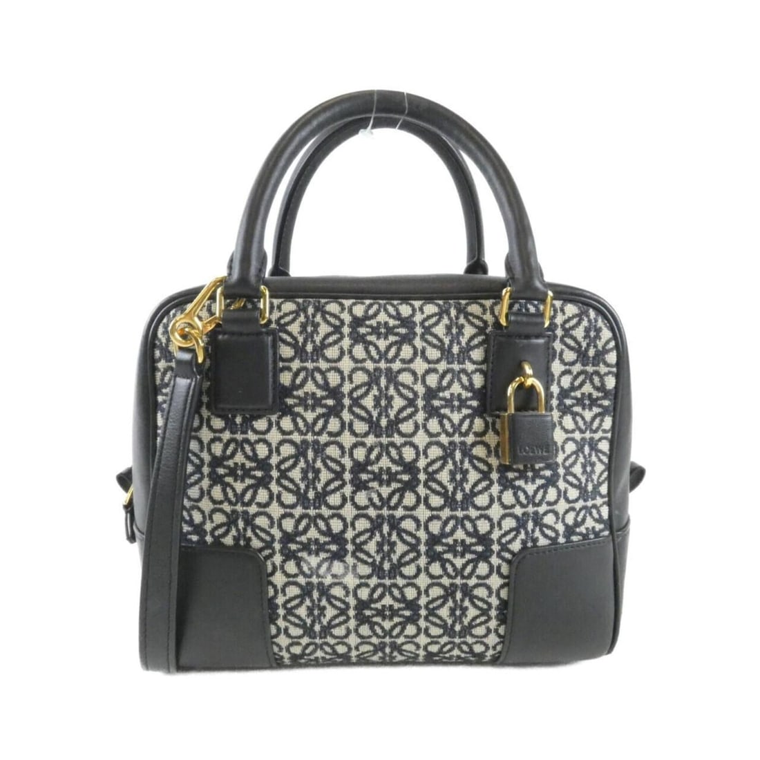 Loewe Amazona 19cm A039N10X02 Handbag: --- Catalog ---Category: SizeSize (HxWxD): 16cm x 20cm x 10cm / 6.29'' x 7.87'' x 3.93''Category: DesignType: HandbagColor: Black, NavyGender: WomenMaterial: Canvas , Leather Hardware Color: