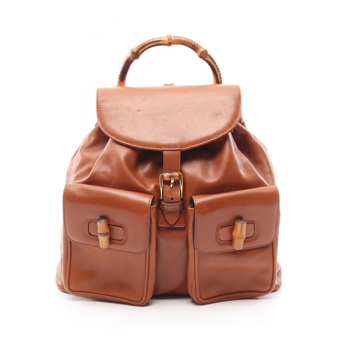 Gucci Bamboo Backpack/Handbag, Leather, Women's, Brown, 003?1998?0016: --- Catalog ---Category: SizeSize (HxWxD): 31cm x 31cm x 9.5cm / 12.2'' x 12.2'' x 3.74''Category: DesignType: BackpackColor: BrownGender: WomenMaterial: Leather Category: GeneralMPN: