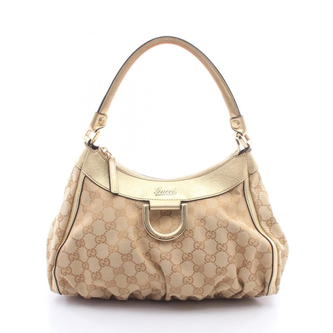 Gucci Abbey GG Canvas Shoulder Bag/Handbag, and Leather, Women's, Beige/Gold Tone, 190525: --- Catalog ---Category: SizeSize (HxWxD): 18cm x 30cm x 13cm / 7.08'' x 11.81'' x 5.11''Category: DesignType: Handbag, Shoulder bagColor: Beige, GoldGender: WomenMaterial: GG canvas , Leather